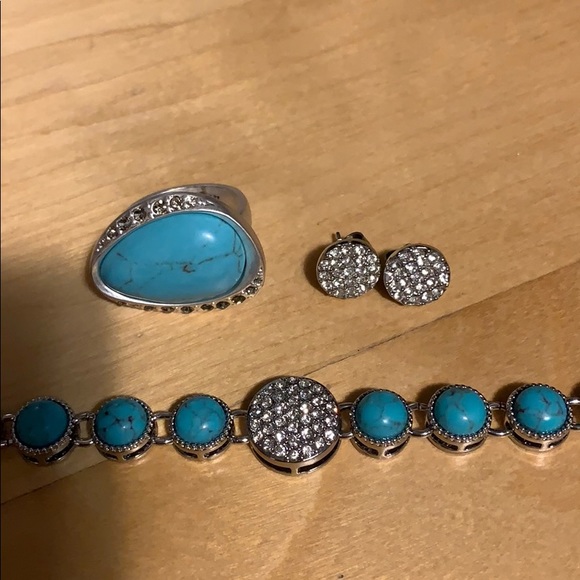 Lia Sophia,  3 piece turquoise set - Picture 1 of 6